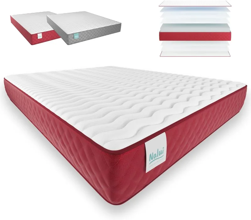 Nalui ▫️ Colchão viscoelástico reversível Gredos 140 x 200 cm com sistema VISCONFORT, tecido elástico e tecido 3D respirável. Altura: ±24 cm | Firmeza média-alta | Adaptável | Fabricado em Espanha