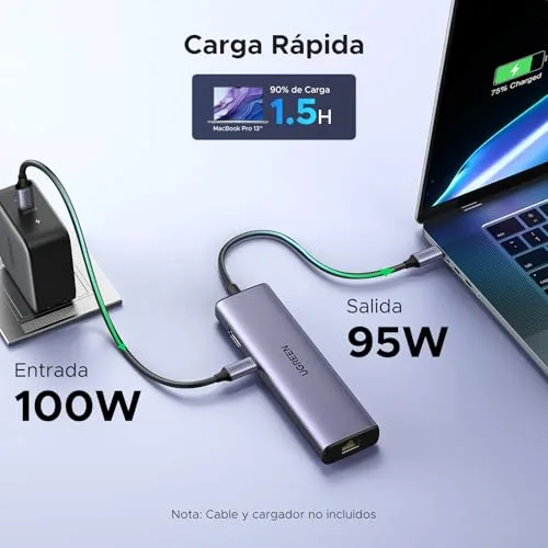 UGREEN ▫️ Revodok 1061 Hub USB-C 6 em 1 Adaptador Ethernet Gigabit 4