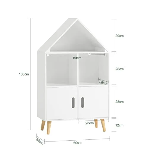 SoBuy ▫️ Estante infantil com portas, com capacidade para até 70 kg, 60 x 30 x 103 cm 3