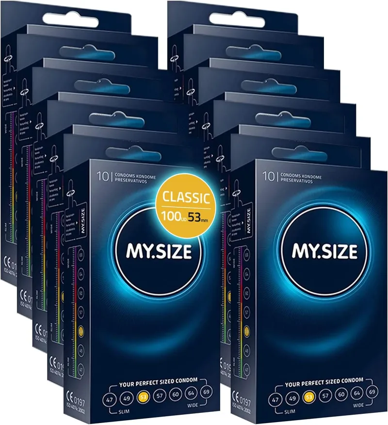 MY.SIZE ▫️ Preservativos Classic tamanho 3 | Largura 53 mm | Embalagem Maxi de 100 unidades | Preservativos premium extrafinos | Ultra sensíveis e delicados | Espessura 0,07 mm | Veganos