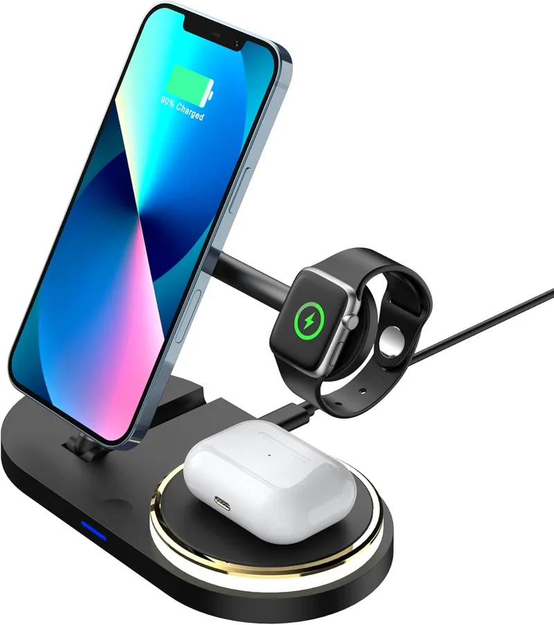 MECUBVR ▫️ Carregador sem fios 3 em 1 dobrável com base de carregamento rápido - Wireless Charger