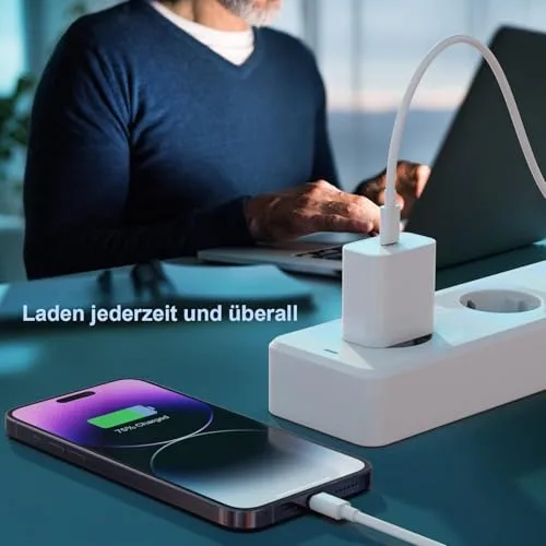 GEJIN ▫️ 3 x Adaptador USB-C de 20 W para iPhone 14 Plus, Pro, MAX, 13, 12, 11, SE, iPad, PD 3.0 para iPhone - Carregador rápido - Adaptador de corrente USB (sem cabo de carregamento) 6