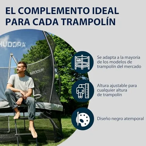 Hudora ▫️ Escada Universal Antiderrapante para Trampolins - Escada com Altura Ajustável e Degraus Largos - Resistente aos Raios UV 5