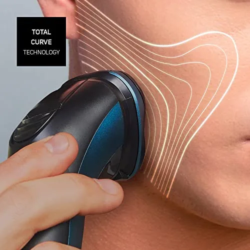 Taurus ▫️ Máquina de barbear elétrica para homem 3 Side Shave IPX7, máquina de barbear, para uso a seco e com água, autonomia de 45 min, aparador de barba, tecnologia Total Curve, carregamento por USB, ergonómica, protege a pele, sem fio 2