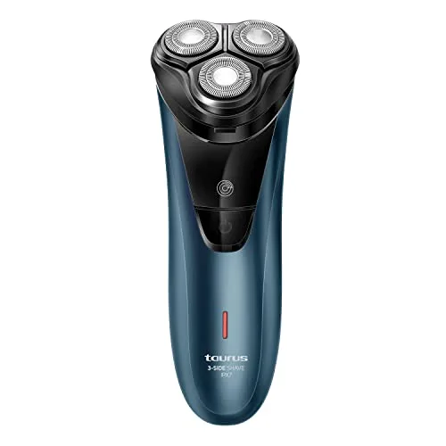 Taurus ▫️ Máquina de barbear elétrica para homem 3 Side Shave IPX7, máquina de barbear, para uso a seco e com água, autonomia de 45 min, aparador de barba, tecnologia Total Curve, carregamento por USB, ergonómica, protege a pele, sem fio 7