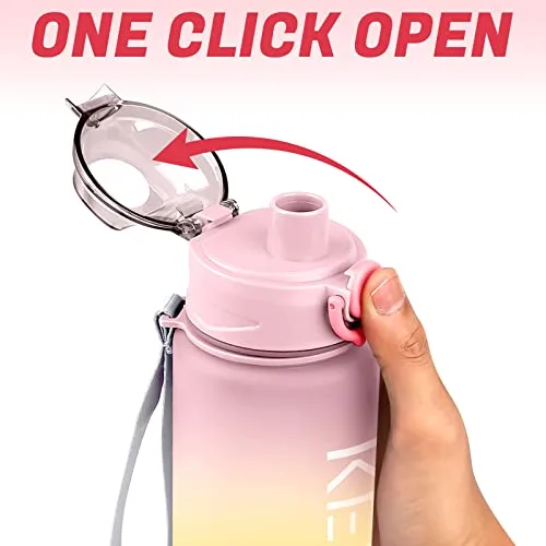 KEPEAK ▫️ Garrafa de Água, Garrafa de Água para o Ginásio de 1 L com Coador, Garrafa para Bicicleta sem BPA, Reutilizável com Vedação em Silicone, Garrafa de Água Desportiva Resistente para o Escritório, a Escola e o Ar Livre 3