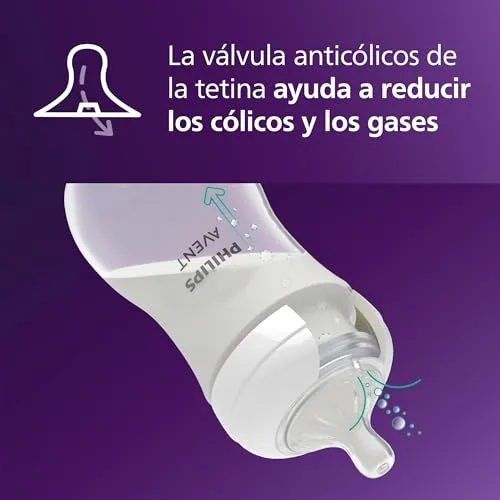 AVENT ▫️ Conjunto de biberões Philips para recém-nascidos: 4 biberões, chupeta ultra macia e escova para biberões, para bebés dos 0 aos 12 meses (modelo SCD838/11) 6