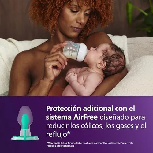 AVENT ▫️ Philips Biberão Natural Response: biberão de 260 ml com sistema AirFree, sem BPA, para recém-nascidos a partir do 1.º mês (modelo SCY673/01) 5