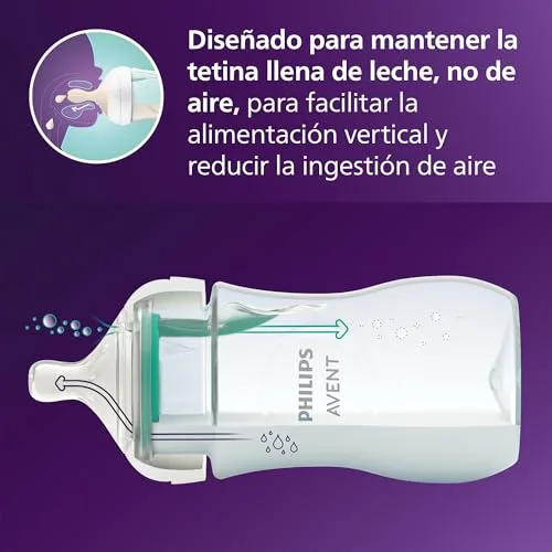 AVENT ▫️ Philips Biberão Natural Response: biberão de 260 ml com sistema AirFree, sem BPA, para recém-nascidos a partir do 1.º mês (modelo SCY673/01) 6
