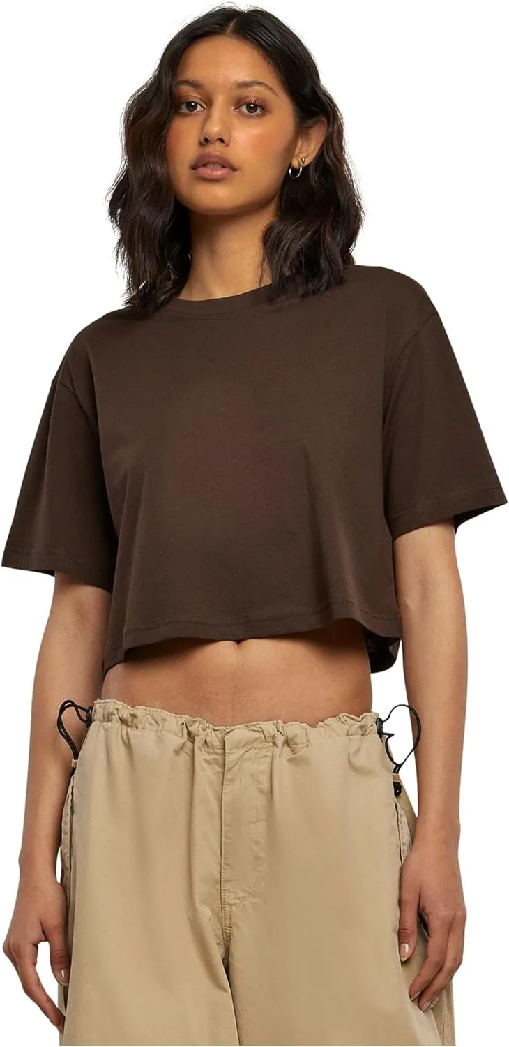 Urban Classics ▫️ T-shirt curta oversized para mulher, preta, corte regular