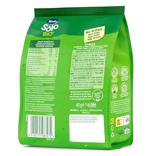 Solo ▫️ Hero Bio Snacks de Ervilhas e Milho para Bebés a partir dos 10 meses, 6 x 40 g 3