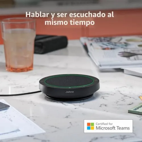 Jabra ▫️ Speak2 75 Altifalante sem fios Bluetooth para o trabalho, 4 microfones com cancelamento de ruído, altifalantes de 65 mm, nova função de ligação, USB-A e USB-C, Microsoft Teams, cinzento escuro 6