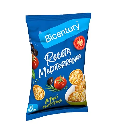 Bicentury ▫️ Mini Panquecas de Cereais – Receita Mediterrânica – Snack de Aperitivo Não Frito, à Base de Milho e Arroz, com Sabor a Tomate e Azeitona (7 unidades) 4