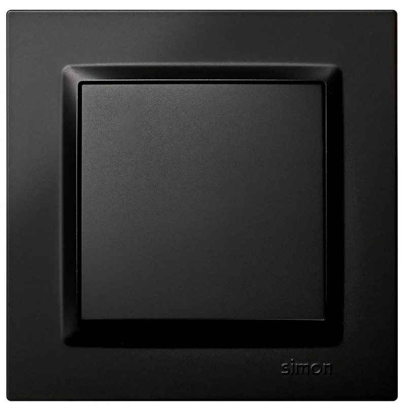 Simon ▫️ Interruptor, série 10, 230V, interrutor de parede para interior, fácil de instalar, inclui estrutura, tampa e mecanismo, cor preta