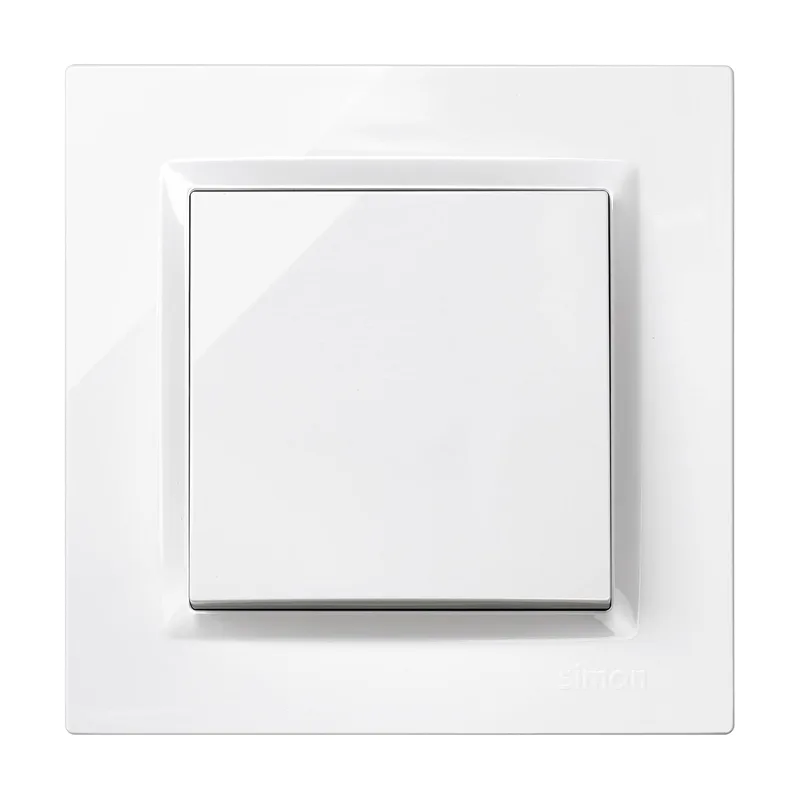Simon ▫️ Interruptor, série 10, 230V, interrutor de parede para interior, fácil de instalar, inclui estrutura, tampa e mecanismo, cor branca