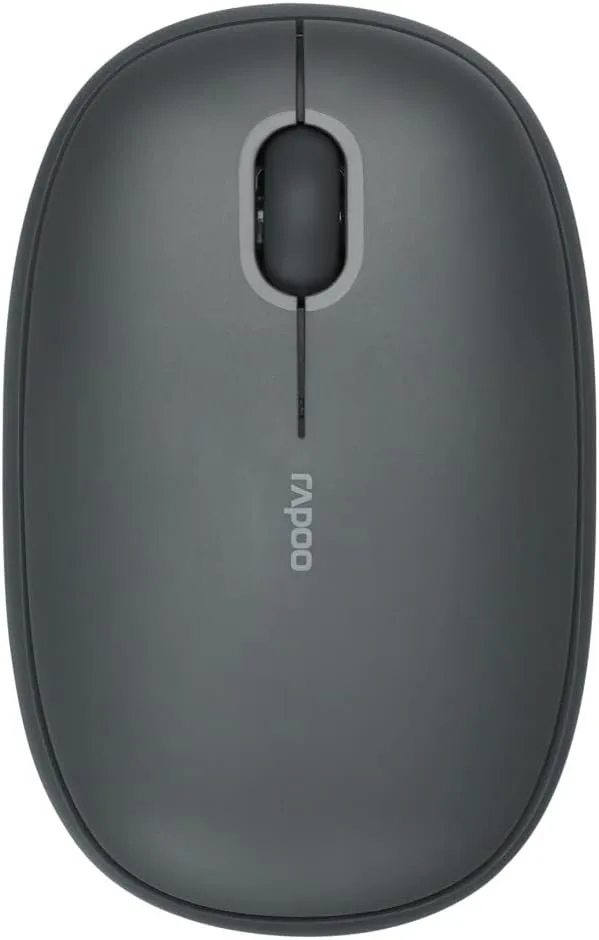 Rapoo ▫️ Rato sem fios multimodo, com Bluetooth e ligação de 2,4 GHz, com sensores DPI ajustáveis e 9 meses de autonomia da bateria, M660, em cinzento