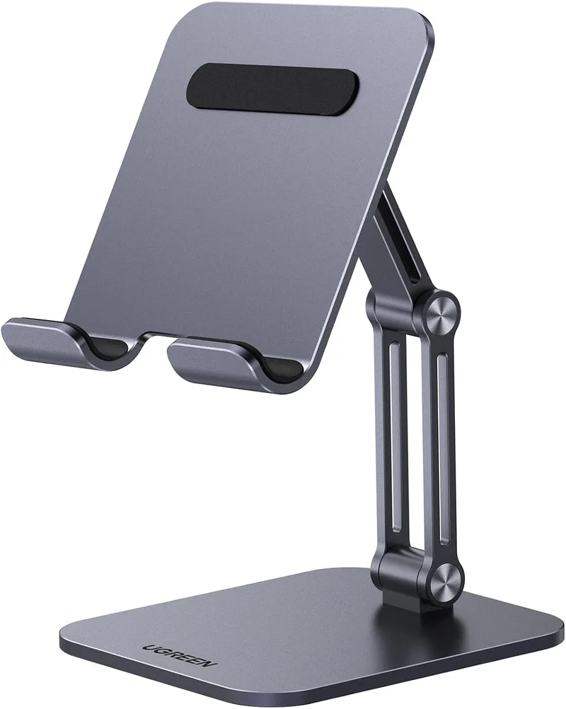 UGREEN ▫️ Suporte ajustável para tablet suporte de secretária em alumínio para telemóvel, compatível com Galaxy Tab, iPad e outros dispositivos de 4,7 a 12,9"