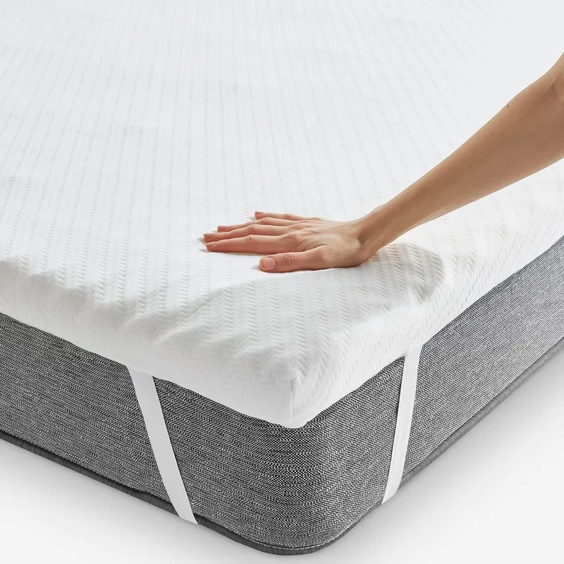 PIKOLIN ▫️ Sobrecolchão de Hotel Viscoelástico 7 cm Multizonas 135 x 190 cm | Espuma viscoelástica multizona 7 cm | Antiderrapante | Capa removível com fecho de correr | Respirável | Hotel