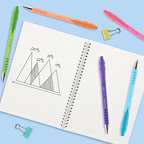 Paper Mate ▫️ Canetas retráteis Flexgrip Ultra | ponta média (1,0 mm) | tinta preta | cores vivas | embalagem de 5 unidades 5