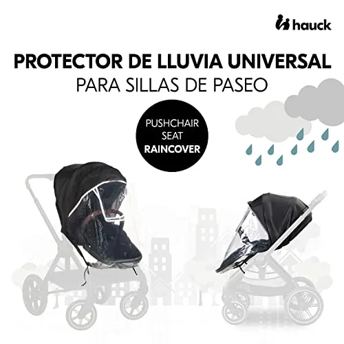hauck ▫️ Capa de Chuva em Plástico para Carrinho de Bebé Universal, Capa de Chuva Universal, Proteção contra a Chuva com Borda Refletora, Janela, Fácil de colocar, Transparente 2