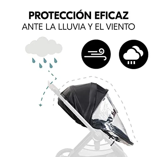 hauck ▫️ Capa de Chuva em Plástico para Carrinho de Bebé Universal, Capa de Chuva Universal, Proteção contra a Chuva com Borda Refletora, Janela, Fácil de colocar, Transparente 3