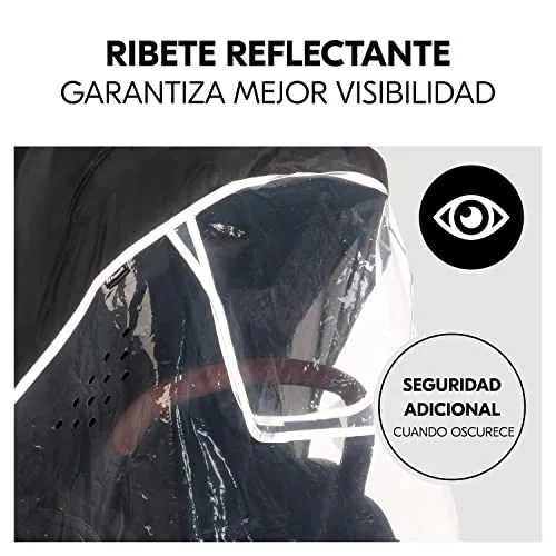 hauck ▫️ Capa de Chuva em Plástico para Carrinho de Bebé Universal, Capa de Chuva Universal, Proteção contra a Chuva com Borda Refletora, Janela, Fácil de colocar, Transparente 4