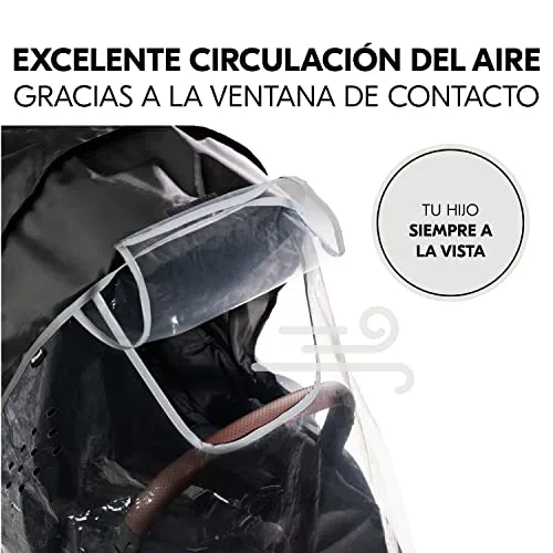 hauck ▫️ Capa de Chuva em Plástico para Carrinho de Bebé Universal, Capa de Chuva Universal, Proteção contra a Chuva com Borda Refletora, Janela, Fácil de colocar, Transparente 5