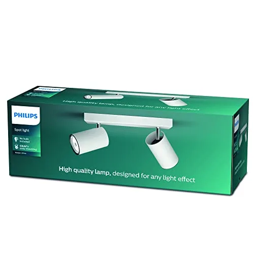 Philips ▫️ Barra de iluminação Kosipo com 2 focos para lâmpadas GU10, Branco 6