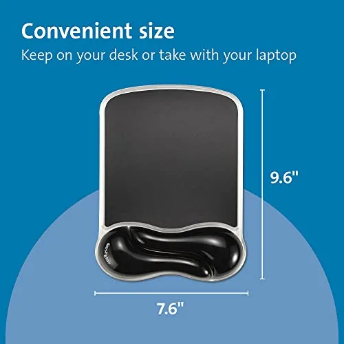 Kensington ▫️ Duo K62413WW - Tapete de rato em gel com apoio para os pulsos, ergonómico com suporte para os pulsos para aliviar a dor, tapete de rato em gel antiderrapante e confortável para computador, 2