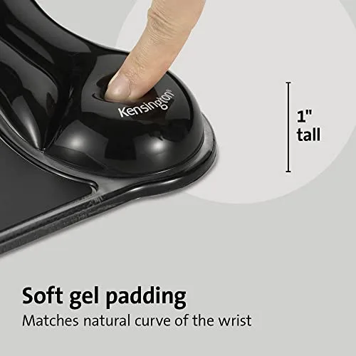 Kensington ▫️ Duo K62413WW - Tapete de rato em gel com apoio para os pulsos, ergonómico com suporte para os pulsos para aliviar a dor, tapete de rato em gel antiderrapante e confortável para computador, 3