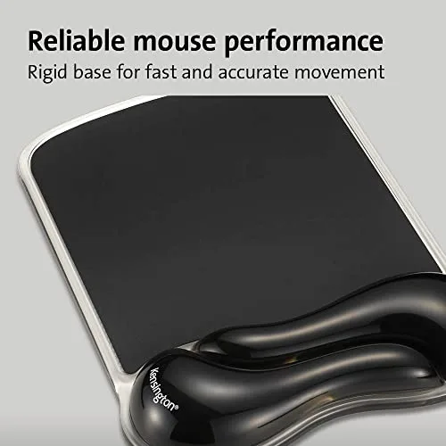 Kensington ▫️ Duo K62413WW - Tapete de rato em gel com apoio para os pulsos, ergonómico com suporte para os pulsos para aliviar a dor, tapete de rato em gel antiderrapante e confortável para computador, 5