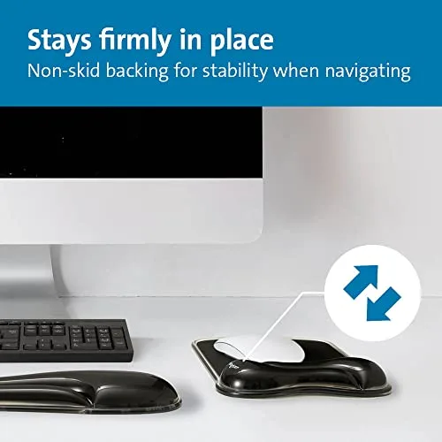Kensington ▫️ Duo K62413WW - Tapete de rato em gel com apoio para os pulsos, ergonómico com suporte para os pulsos para aliviar a dor, tapete de rato em gel antiderrapante e confortável para computador, 6