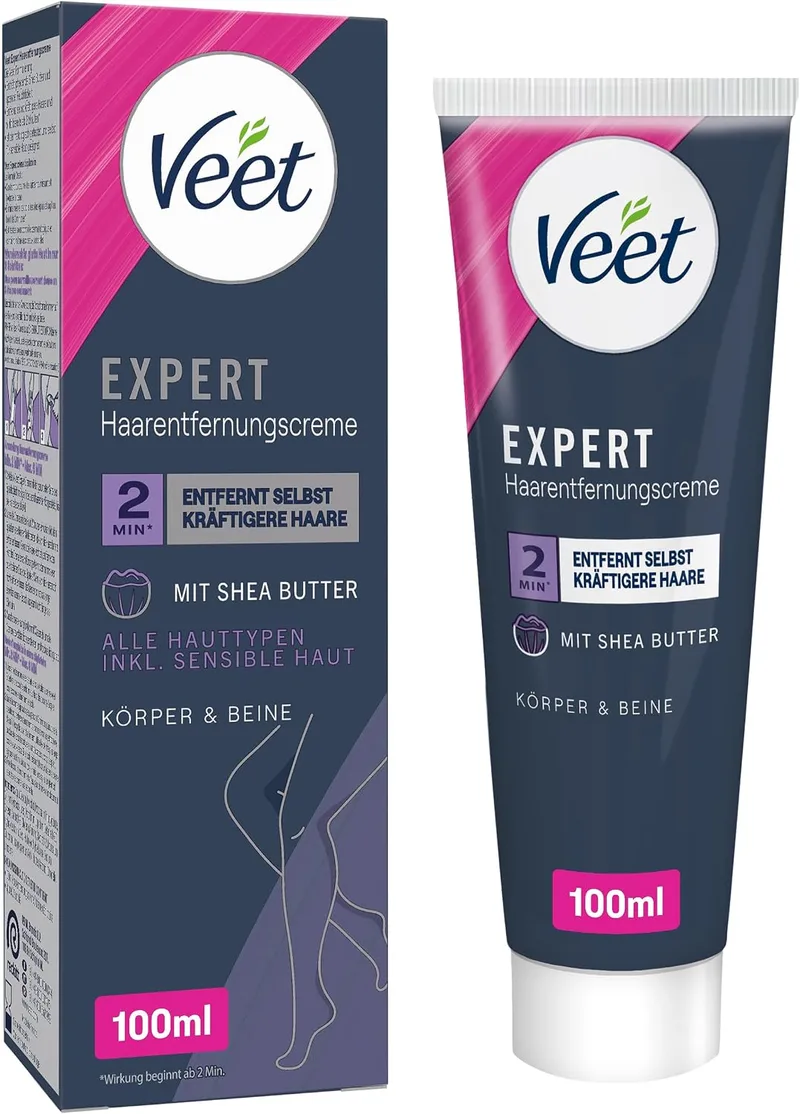 Reckitt ▫️ Veet Expert - Creme depilatório para o corpo e as pernas, para todos os tipos de pele, incluindo pele sensível, 100 ml