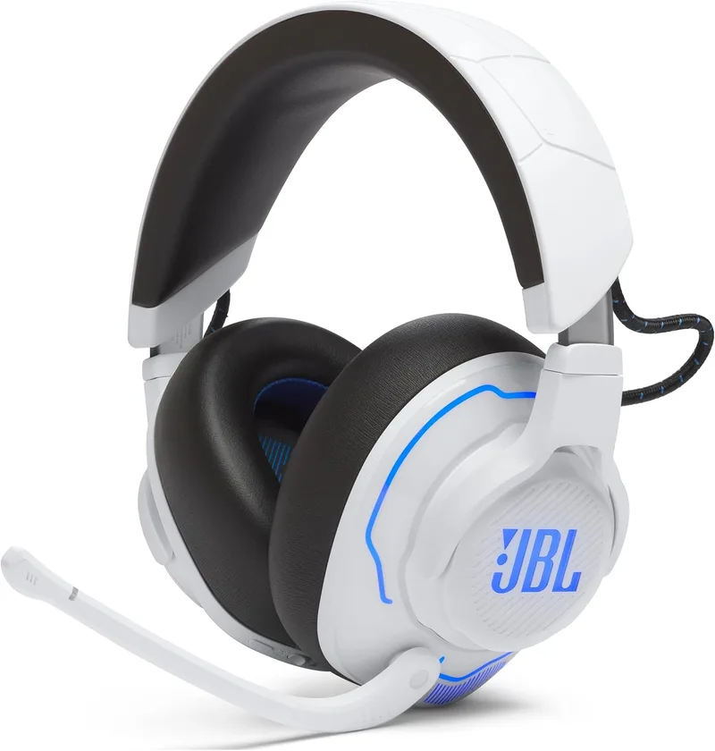 JBL ▫️ Quantum 910P Auscultadores sem fios com Bluetooth para PlayStation, cancelamento ativo de ruído, QuantumSOUND Signature, 39 horas de autonomia, branco