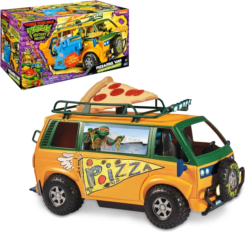TEENAGE MUTANT NINJA ▫️ Furgão de Entrega de Pizzas das Tartarugas Ninja, Brinquedo do Furgão de Entrega que Lança Pizzas do filme «Caos Mutante», para fãs, meninos e meninas a partir dos 4 anos, TMNT, Famosa (TU804000)