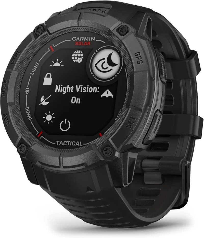 Garmin ▫️ Instinct 2X Solar Tactical, relógio inteligente com GPS à prova de água, carregamento solar, funcionalidades tácticas e desportivas, oximetria de pulso, notificações no smartphone, preto