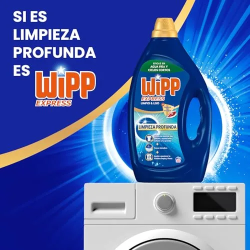 Wipp Express ▫️ Detergente Líquido «Limpo e Suave» para máquina de lavar roupa (85 lavagens), detergente líquido para máquina de lavar roupa para uma limpeza profunda, sabão para roupa 2
