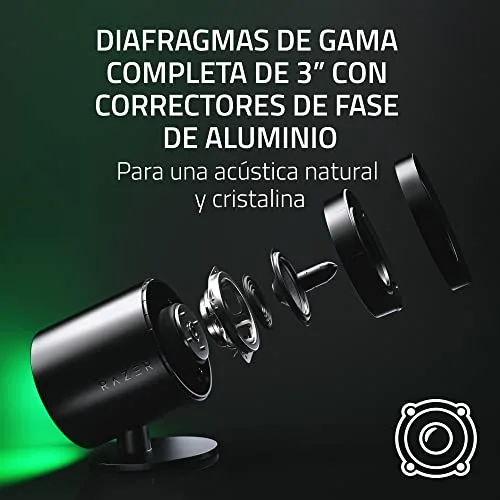 Razer ▫️ Nommo V2 Pro - Altifalantes de gama completa 2.1 para jogos para PC com subwoofer sem fios (diafragmas de gama completa de 3 polegadas com corretores de fase em alumínio, THX Spatial Audio) Preto 2