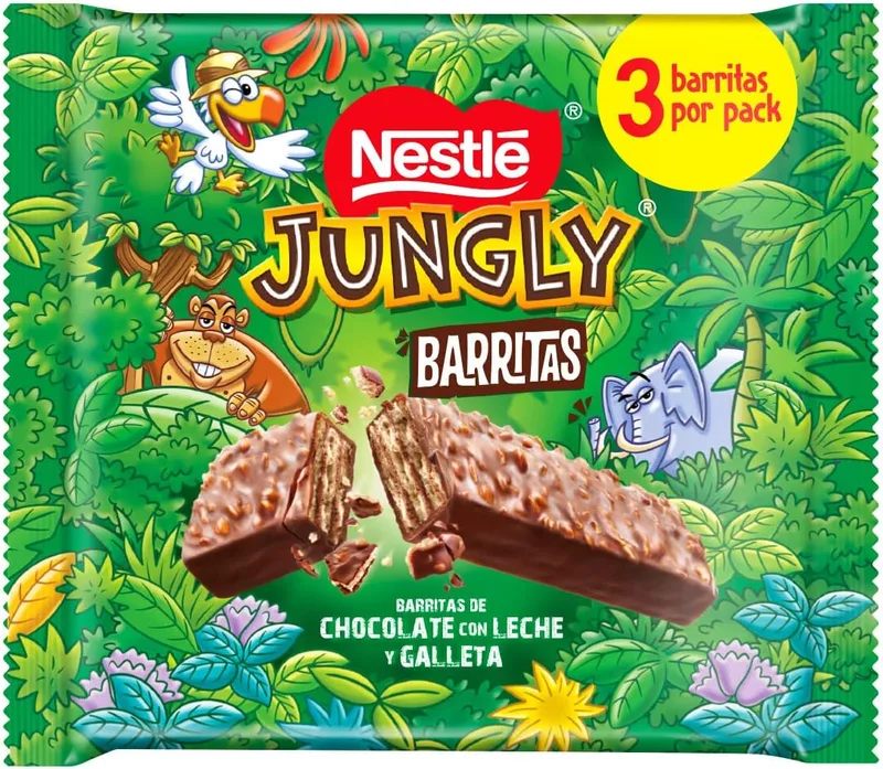JUNGLY ▫️ Nestlé Barra de Chocolate de Leite Pack 22 unidades (3X34G)