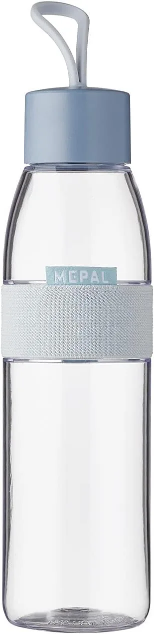 Mepal ▫️ Garrafa de água Ellipse - Garrafa de água reutilizável - Garrafa à prova de fugas, adequada para bebidas gaseificadas - para adultos e crianças - Sem BPA - 500 ml - Azul nórdico