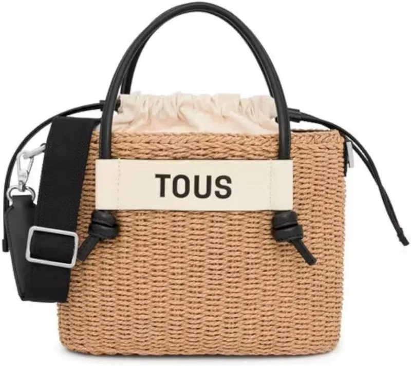 TOUS ▫️ Cesto Médio Scoubidou Natural-Preto
