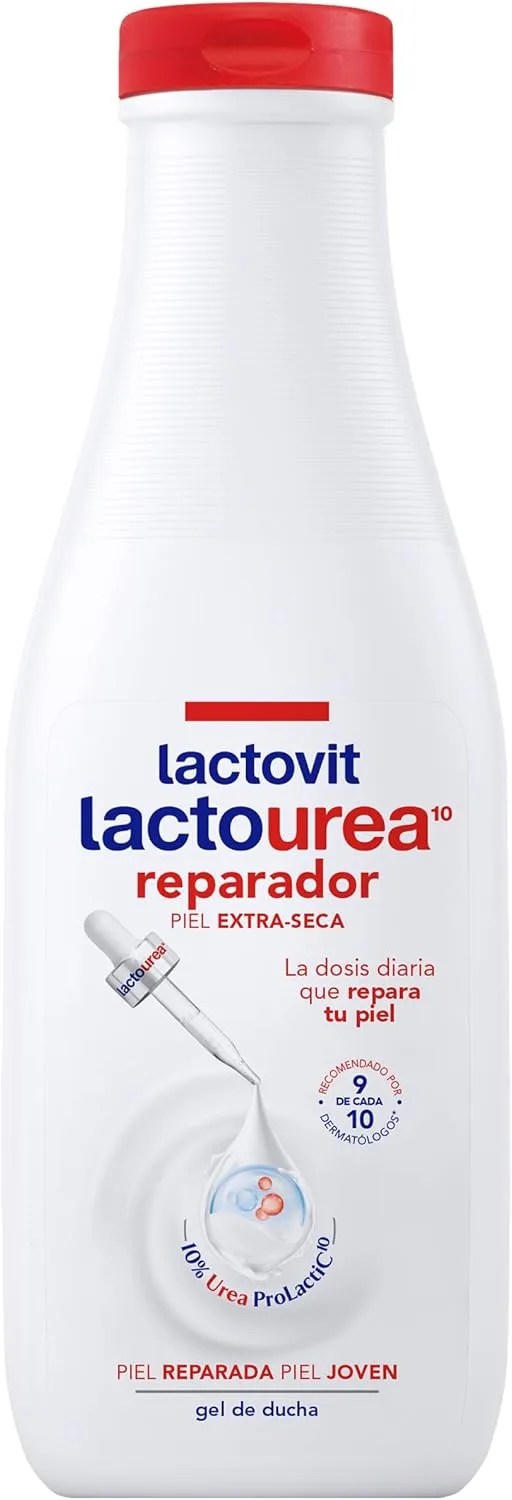 Lactovit ▫️ Gel de Banho Reparador Lactourea para Pele Muito Seca com Protein Calcium, Hidratação Profunda e Reparação Intensa – 550 ml