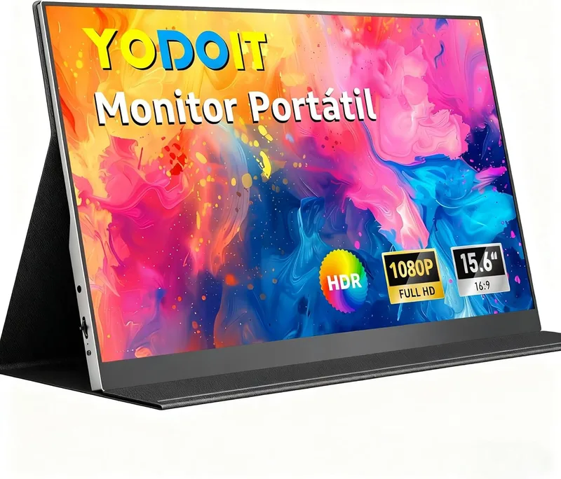 Yodoit ▫️ 15,6 polegadas IPS 1080P FHD 100% sRGB USB Type-C Portátil 15,6 polegadas IPS 1080P FHD Laptop Monitor, HDR Gaming com HDMI/USB C para MacBook PC Xbox PS4/5 Nintendo Switch Phone