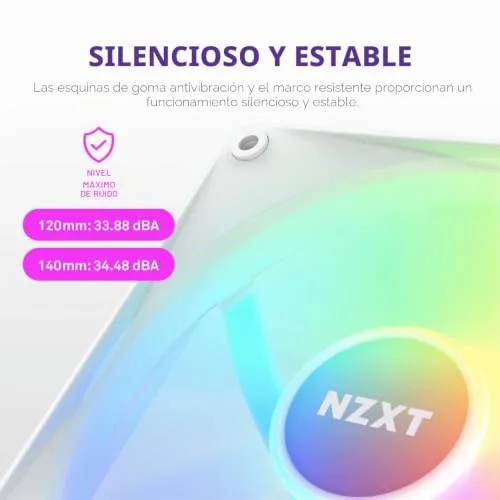 NZXT ▫️ F140 RGB Core - Ventilador RGB para PC com hub de 140 mm - Branco 6