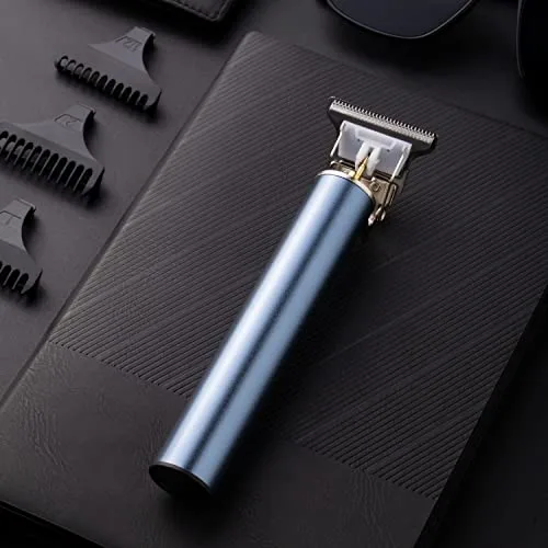 BARBERBOSS ▫️ Kit de higiene pessoal para homem, máquina de cortar cabelo com lâmina em T, 3 pentes-guia, carregamento por USB, corpo em metal elegante, máquina de cortar cabelo premium para homem, QR-2088 2