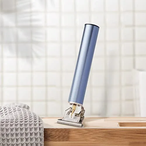 BARBERBOSS ▫️ Kit de higiene pessoal para homem, máquina de cortar cabelo com lâmina em T, 3 pentes-guia, carregamento por USB, corpo em metal elegante, máquina de cortar cabelo premium para homem, QR-2088 4