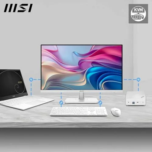 MSI ▫️ Modern MD272UPHW Monitor Profissional UHD de 27" - Painel IPS de 3840 x 2160, 60 Hz, Montagem VESA, Ajustável em 4 direções - HDMI 2.0b, DisplayPort 1.4a, Tipo C - Branco 3