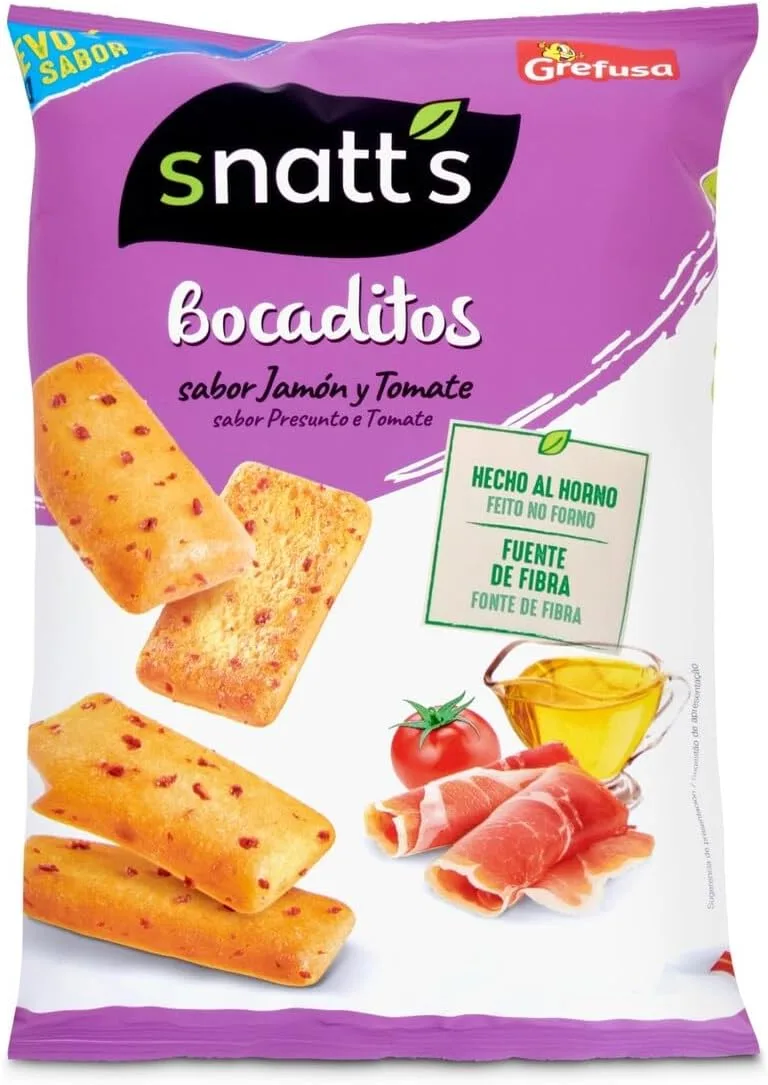 SNATTS ▫️ Snatt's Bocaditos com Fiambre e Tomate, 110g