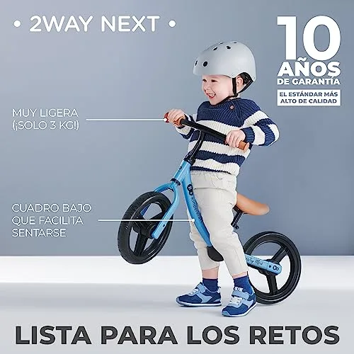 Kinderkraft ▫️ 2WAY Next Bicicleta sem pedais, Bicicleta infantil, Bicicleta para bebés, Quadro baixo, Ajustável, Selim macio, A partir dos 2 anos até 35 kg, Azul 2