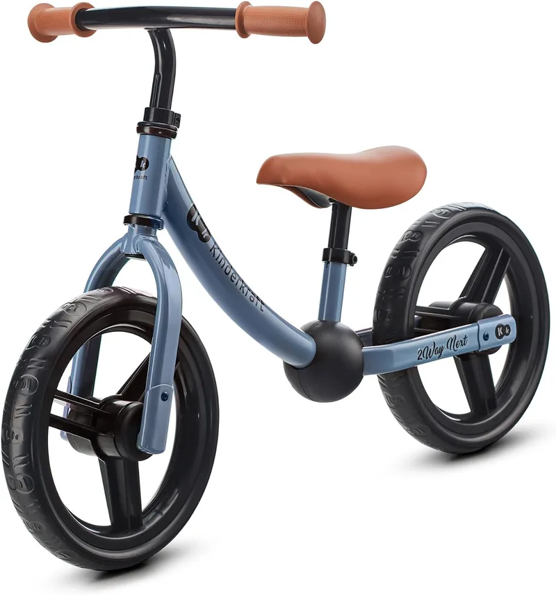 Kinderkraft ▫️ 2WAY Next Bicicleta sem pedais, Bicicleta infantil, Bicicleta para bebés, Quadro baixo, Ajustável, Selim macio, A partir dos 2 anos até 35 kg, Azul